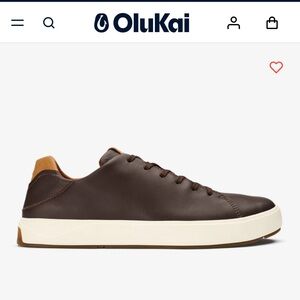 NWOT : OluKai Men's Dark Java Leather Shoes